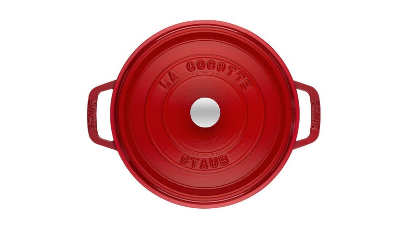 Staub Cast Iron 7-qt Round Cocotte - Cherry, Made in France - Image 4