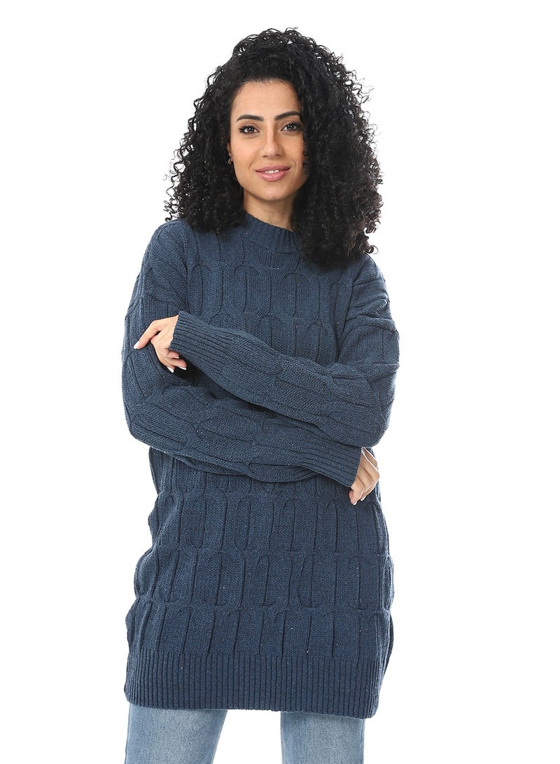 سيزار بلوفر صوف حريمي سادة  مزود بتصميمات متعددة  - Image 2