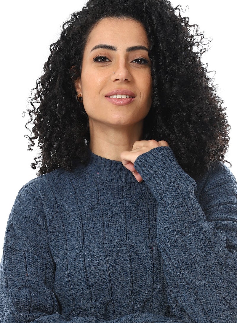 سيزار بلوفر صوف حريمي سادة  مزود بتصميمات متعددة  - Image 3