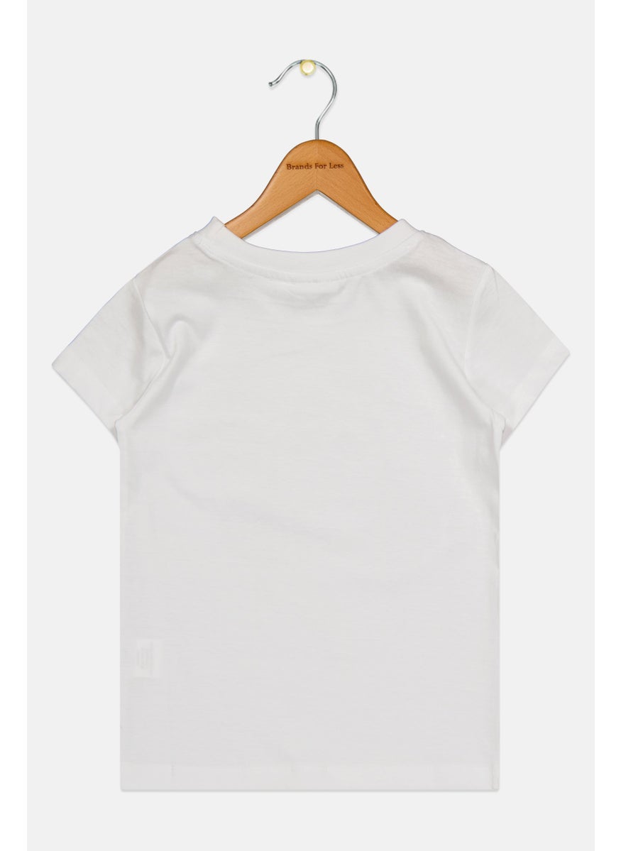 DreamWorks - Toddlers Girl Crew Neck Short Sleeve Kung Fu Panda Print T-Shirt, White Combo - Image 1