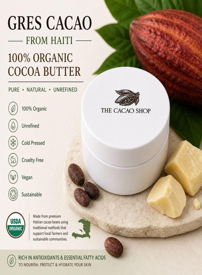 Graisse Cacao Haitian - Oil For Men - Organic Cocoa Butter – 100% Pure, Unrefined & Natural Moisturizer for Woman Hair & Skin – Scars & Stretch Marks - Koulev (4 oz) - Image 3