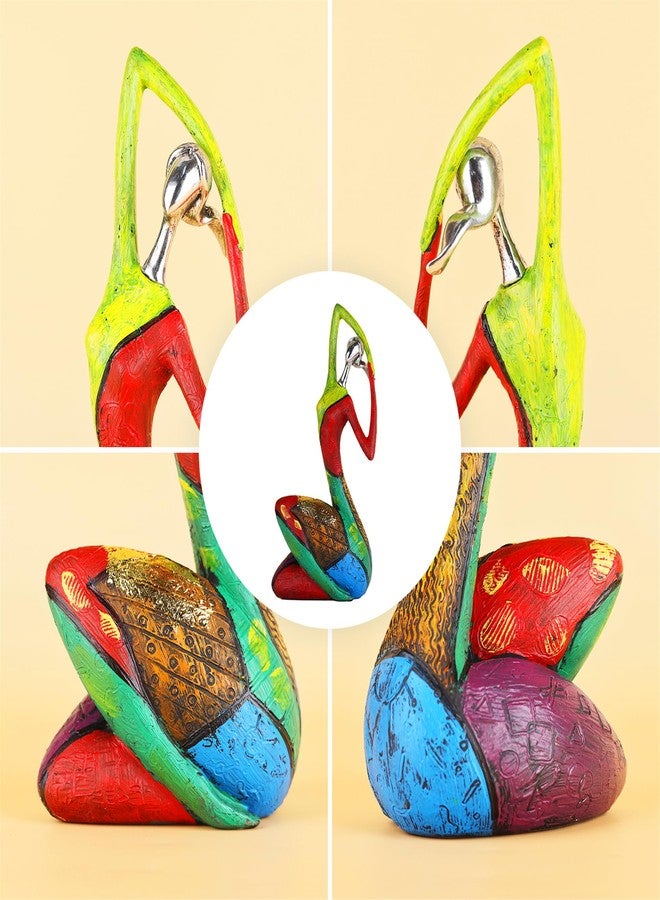 suruim Abstract Art Woman Sculpture Figurines Colorful Yoga Character Statue for Modern Home Decoration Handcrafted Figurine with Expressive Design Hand Painted Oil Painting Woman Statue (C) - Image 5