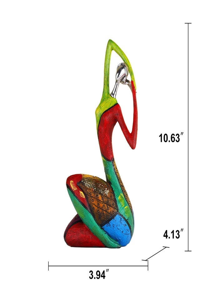 suruim Abstract Art Woman Sculpture Figurines Colorful Yoga Character Statue for Modern Home Decoration Handcrafted Figurine with Expressive Design Hand Painted Oil Painting Woman Statue (C) - Image 3