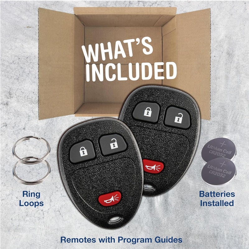 KeylessOption Keyless Entry Remote Control Car Key Fob Replacement for 15913420 (Pack of 2) - Image 2