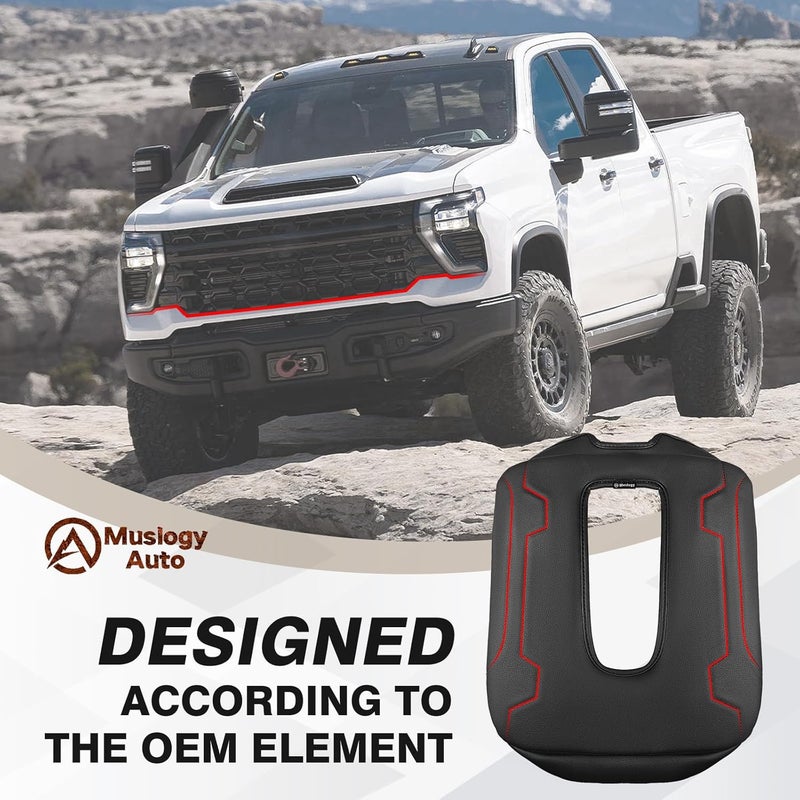 Muslogy غطاء مسند الذراع للكونسول الوسطي متوافق مع Chevy Silverado وGMC Sierra 2019-2025، وسادة مسند ذراع مريحة، واقي من الجلد النباتي، سمك إضافي 1 بوصة (لمقعد الكونسول المقسم فقط). - Image 5