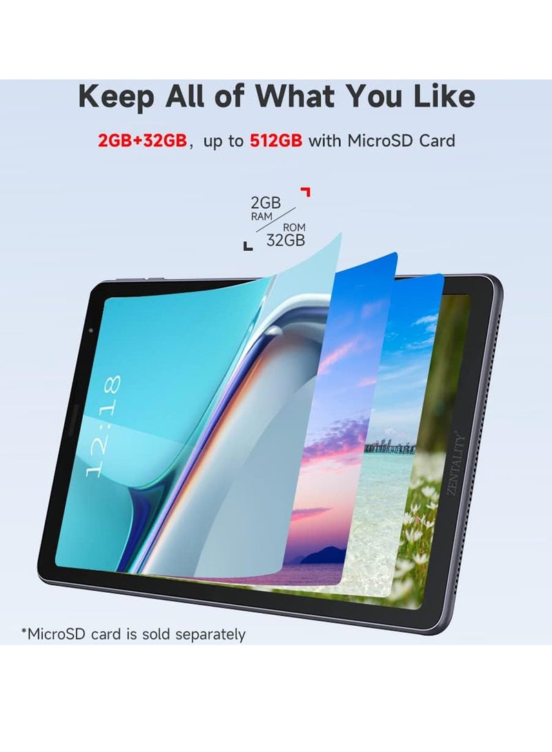 Zentality 4G LTE (Octa-Core) Android 11 Tablet with 8 Inches Display & 2GB RAM / 32GB Storage, Zentality C-704 - Grey - Image 4