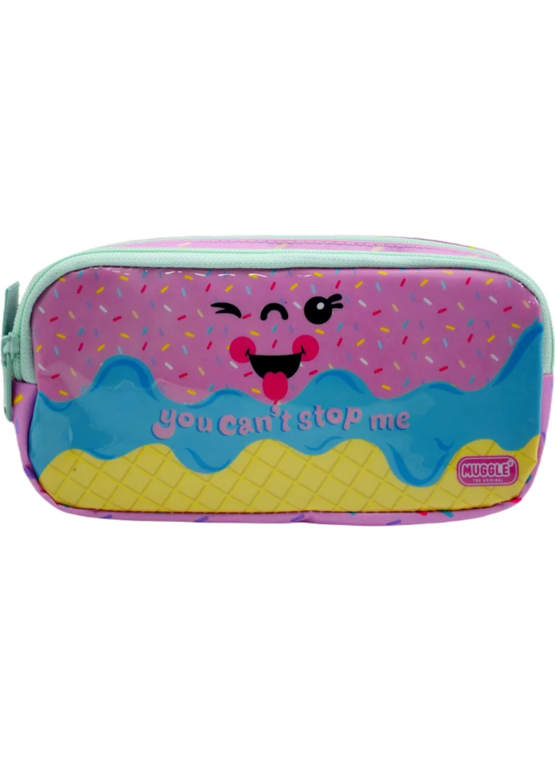 muggle Pink Ice Cream 2 Compartment Pen Holder Bag (MU-8713)