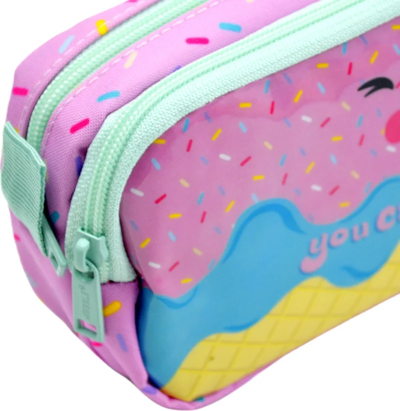 muggle Pink Ice Cream 2 Compartment Pen Holder Bag (MU-8713)