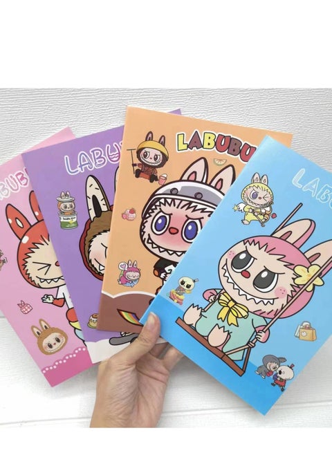 4-pack-labubu small book A5 single-line notebook student notepad