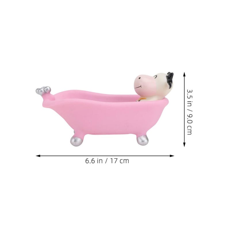 Cartoon Cow Soap Holder Set Of 2 Self Draining Soap Tray For Bathroom Sink Shower Storage - Image 3