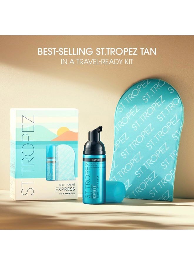 ST.TROPEZ Self Tan Express Mini Kit: Travel-Sized Light/Medium/Dark 1-3 Hour Express Mousse and Tanning Applicator Mitt, Even & Natural, Vegan - Image 3