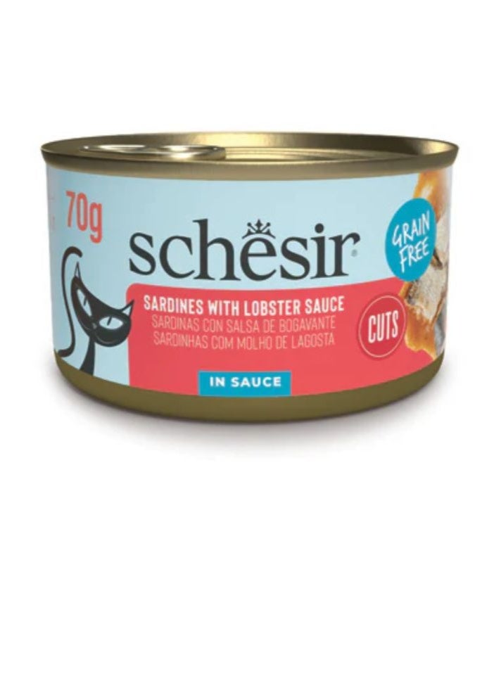 شيسر شيسير جريل طعام كامل للقطط في علبة – سردين بصلصة الكركند 70 جم [الحد الأدنى للطلب: 12 قطعة] - Image 1