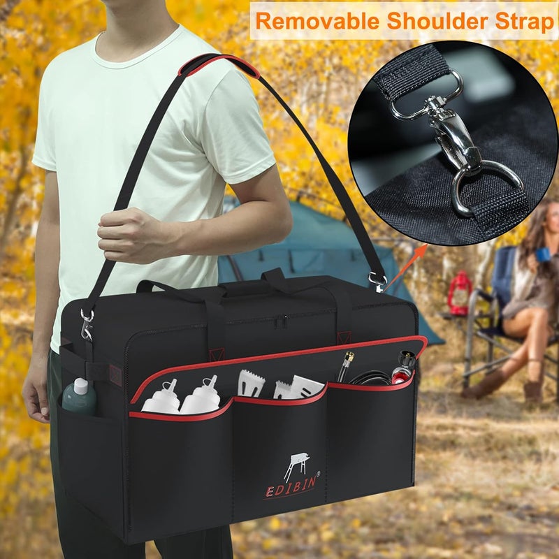 EDIBIN 22 inch Griddle Carry Bag Fit for Blackstone 22 inch Griddle with Hood Lid and Stand,Perfect Fit for Blackstone 22 inch Griddle with Hood and Stand Heavy Duty 600D Waterproof griddle carry bag - Image 4