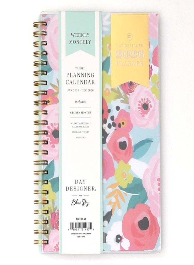 Blue Sky Day Designer 2026 Weekly and Monthly Planner Calendar, January 2026 - December 2026, 5" x 8", Flexible Cover, Durable Twin Wire Binding, Storage Pocket, Includes Stickers, Secret Garden Mint - Image 1