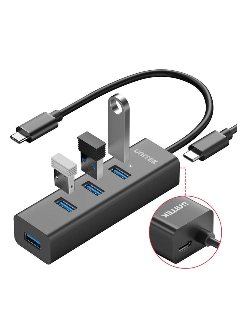 UNITEK - UNITEK 4-Port USB-C Hub with 5Gbps Data Transfer Speeds for High-Efficiency Connectivity - Image 1