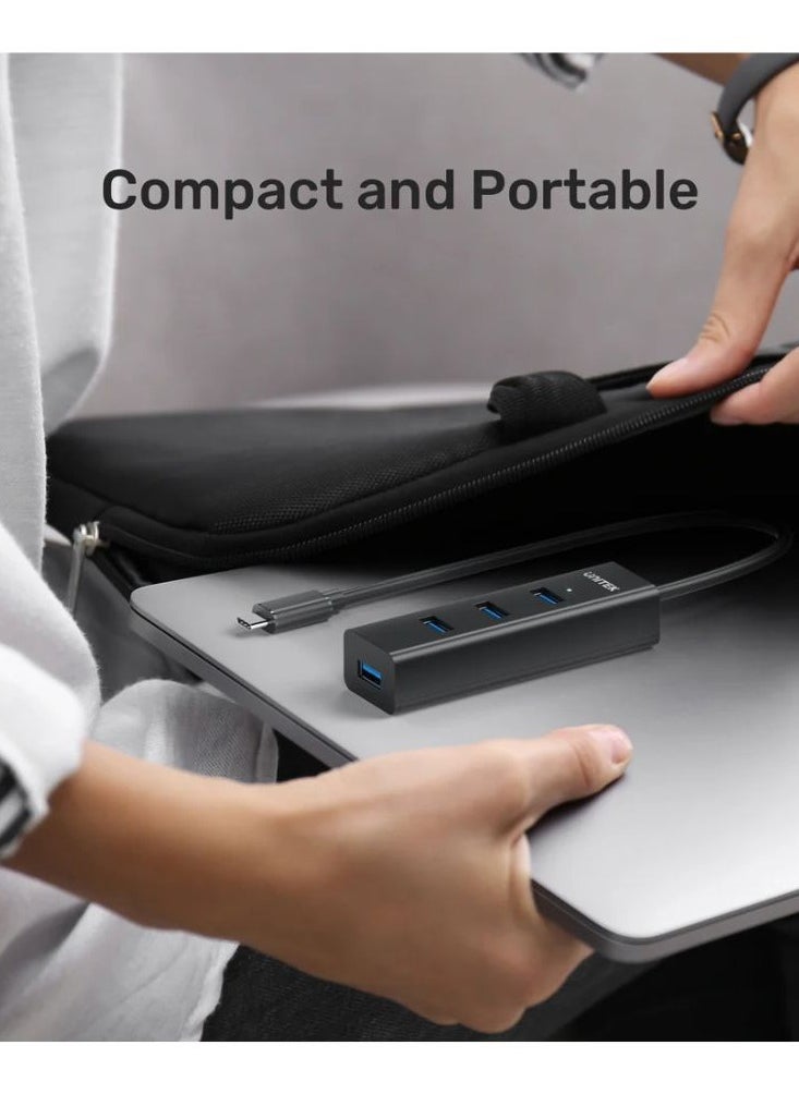 UNITEK - UNITEK 4-Port USB-C Hub with 5Gbps Data Transfer Speeds for High-Efficiency Connectivity - Image 1
