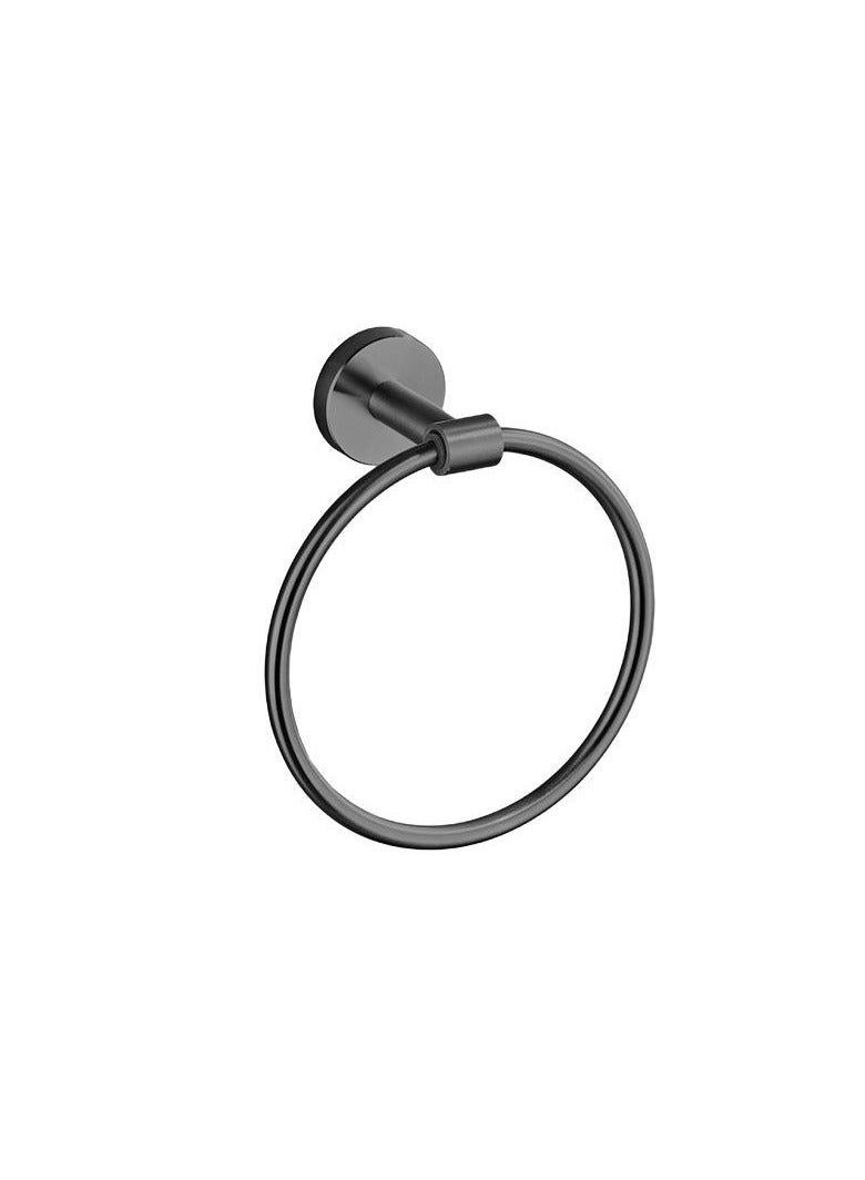 Loquat Cross-border Round Stainless Steel Towel Ring(Gun Grey Towel Ring) 