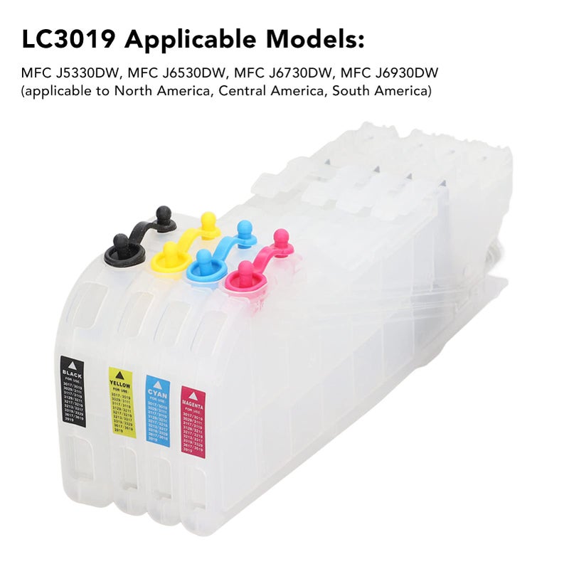 مجموعة خراطيش الحبر LC3213 من 4 ألوان: أرجواني، أزرق، أصفر، أسود - مقاومة للتسرب - متوافقة مع طابعات LC3019 و LC3213 - Image 5