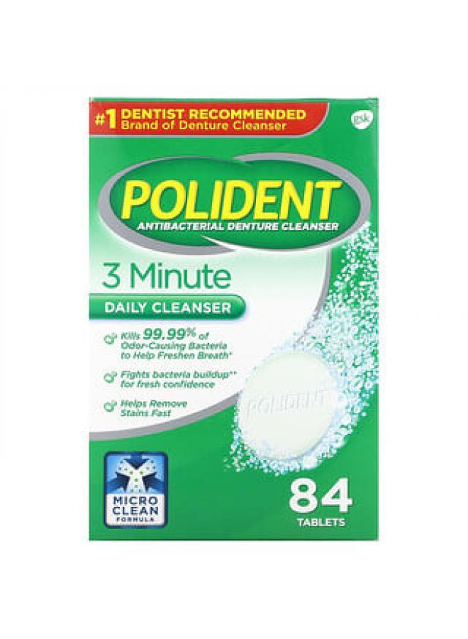 Polident Polident, Antibacterial Denture Cleanser, 84 Tablets