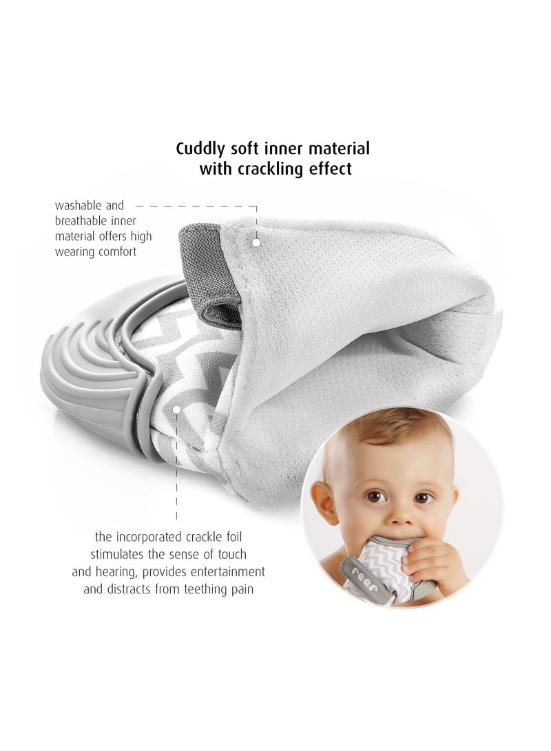 REER Silicon Teething Mitten, Hand Teether Soothing Glove, With Crinkle Material, With Hygienic protective bag - Image 4