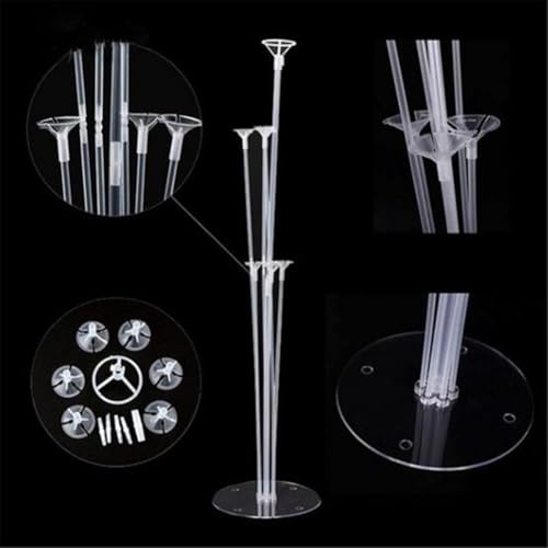 3A Featuretail Re-usable Balloon Stand, Set of Clear Table Desktop Balloon Stand for Birthday | Wedding Anniversary Decorations (2 Set Balloon Stand) - Image 5