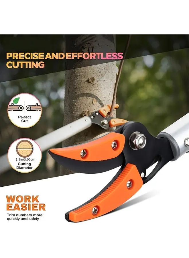 Stainless Steel Pruning Shears With 39.37 Inch Abs Plastic Handle And Stainless Steel Pipe Ergonomic Long Handle Rotating Blades Comfort Grip Gardening Scissors For Fruit Picking And Branch Trimming Durable Manual Tool For Home Gardeners And Professional Horticulturists Precision Handheld Lopper For Outdoor Gardening - Image 5