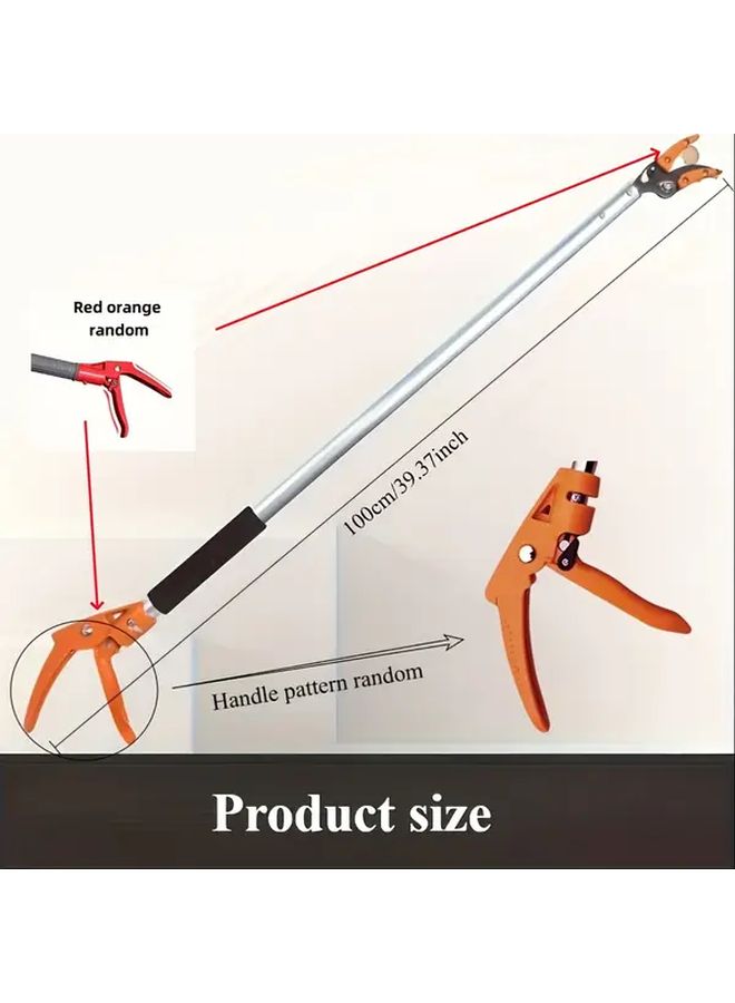 Stainless Steel Pruning Shears With 39.37 Inch Abs Plastic Handle And Stainless Steel Pipe Ergonomic Long Handle Rotating Blades Comfort Grip Gardening Scissors For Fruit Picking And Branch Trimming Durable Manual Tool For Home Gardeners And Professional Horticulturists Precision Handheld Lopper For Outdoor Gardening - Image 3