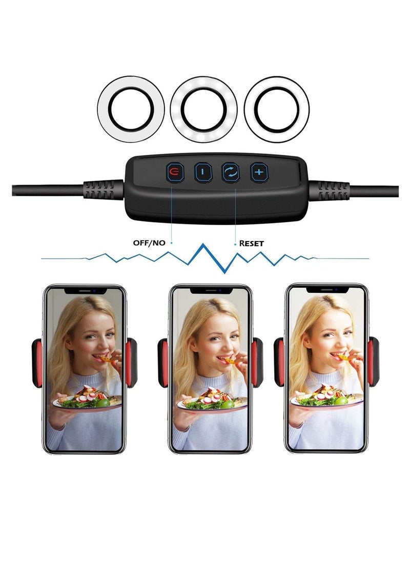 ELTRAZONE - Professional Live stream Selfie Ring Light with mobile Phone Holder Stand for Live StreamMakeup ,3-Light Mode, 10-Level Brightness & More Compatible with Universal Phone - Image 1