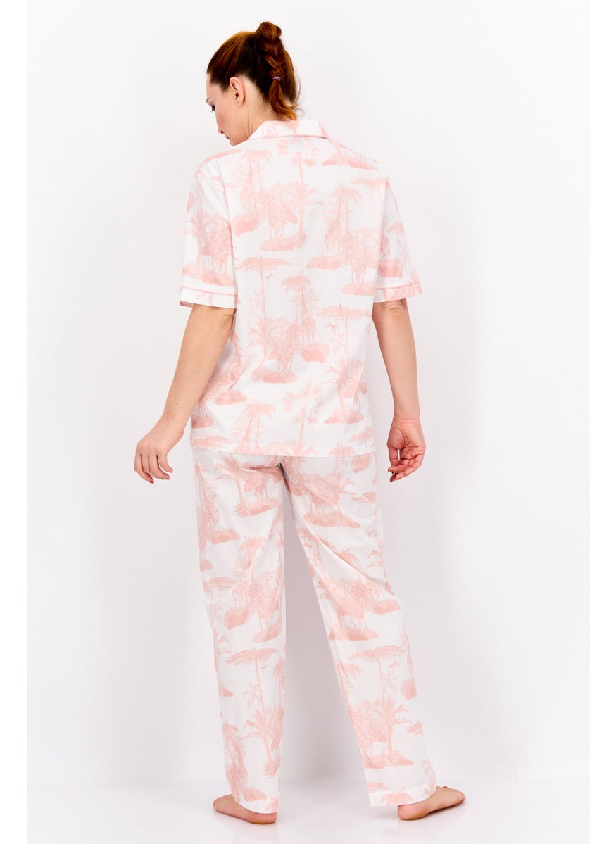 Marilyn Monroe - Women 2 Pcs All Over Print Top And Bottom Pajama Sets, Light Pink/White - Image 1