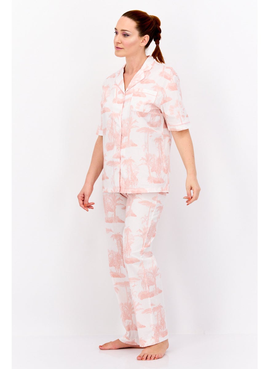 Marilyn Monroe - Women 2 Pcs All Over Print Top And Bottom Pajama Sets, Light Pink/White - Image 1