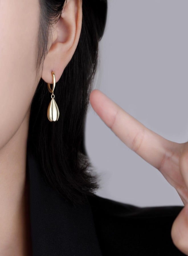 SLUYNZ 925 Sterling Silver Teardrop Dangle Earrings for Women Teen Girls Waterdrop Dangle Earrings Drop Chunky Earrings (B-Yellow) - Image 2