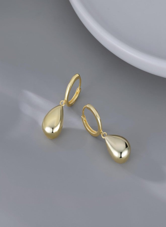 SLUYNZ 925 Sterling Silver Teardrop Dangle Earrings for Women Teen Girls Waterdrop Dangle Earrings Drop Chunky Earrings (B-Yellow) - Image 5