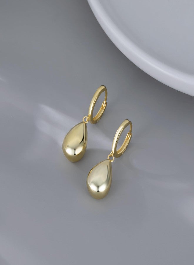 SLUYNZ 925 Sterling Silver Teardrop Dangle Earrings for Women Teen Girls Waterdrop Dangle Earrings Drop Chunky Earrings (B-Yellow) - Image 4
