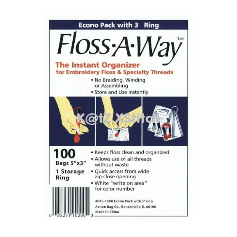 ACTION BAG FlossAWay Organizer 3 by 5Inch 100Pack