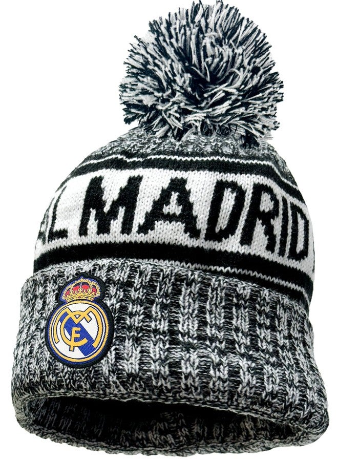 Icon Sports Real Madrid Beanie Knitted Ski Hat, Licensed R. Madrid Winter Hat White - Image 2