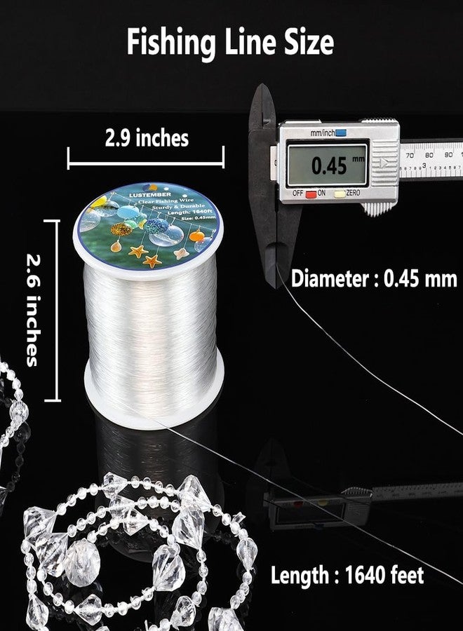 LUSTEMBER Clear Fishing Line 1640 ft, Invisible Fishing Line Nylon Cord for Hanging Balloons, Crafts, Picture Decorations, Bracelets, Necklaces, Jewelry Making Beading - Image 2