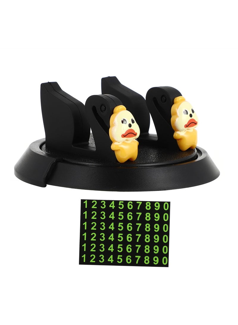 سيوسي حامل هاتف متعدد الوظائف للسيارة مزود بلوحة رقم للمواقف، حامل هاتف على لوحة القيادة للسيارة، قاعدة آمنة لتثبيت الهاتف في السيارة. - Image 1