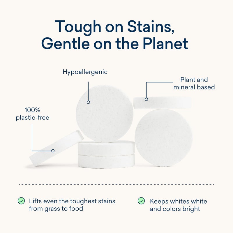 BLUELAND Laundry Essentials Kit  Plastic-Free Laundry Detergent Tablets  Oxi Booster  and Reuseable Natural Wool Dryer Balls  Fragrance Free and Clear - Image 3