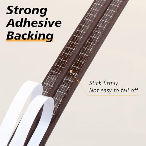 SUNMON Door Seal D-Type Strip Weather Stripping Self Adhesive Foam for Doors and Windows, Soundproofing Weatherstrip Gap Collision Avoidance (Brown) - Image 3