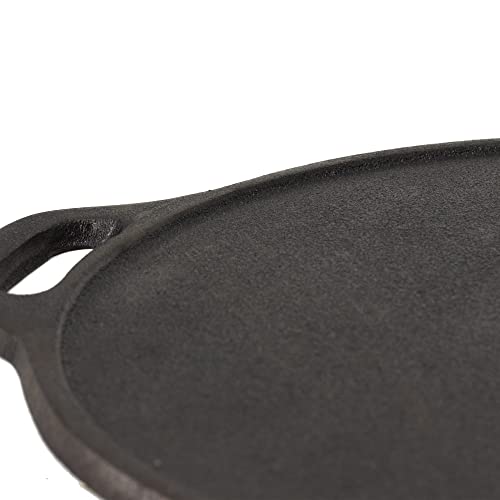 Rock Tawa Dosa Tawa 12 Inch Pre-Seasoned Cast Iron with Free Wooden Spatula and Silicon Grip Cover - Image 2