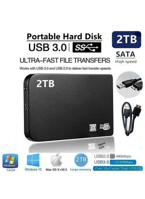 500g/1TB/2TB Portable Mobile Hard Disk High-speed Transmission Hard Disk LOGOUSB3.0-Capacity:6TB (high Speed)-Interface:Black