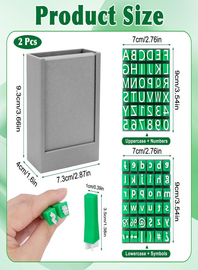 Meetory 2 PCS Alphabet Stamps for Clay Pottery, Letter Stamps, Clay Letter Stamps, Capital Letters and Number, Lowercase and Alphabet Symbols Small Press Fondant Embosser DIY Cookie Stamps - Image 2