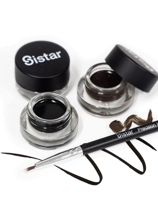 Sistar Gel Pot Liner Ultra Smooth Eyeliner Silky Intense Black Glitter And Dark Brown (Dark Brown) - Image 5
