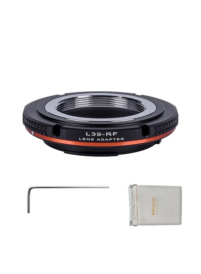 PHOLSY Lens Mount Adapter Compatible with Leica M39 Lens (L39 M39 LTM 39mm Lens) to Canon EOS RF Mount Camera Body, M39 to EOS R, M39 to RF - Image 1