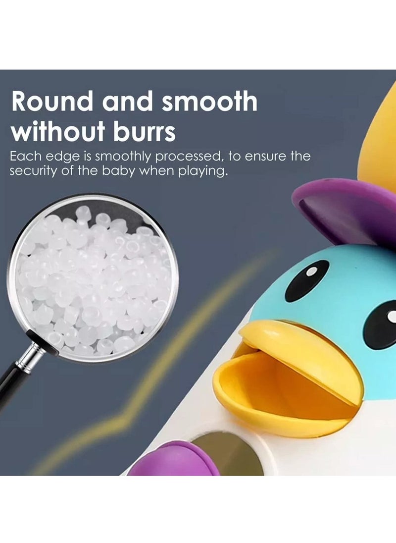 MIXDE - Bathtub Toys for Toddlers Kids 1 2 3 4,Ducky Penguin Waterwheel Bath Toys for Boys Girls Preschool Bath Toy,Bathroom Strong Suckers Water Scoop (Penguin Waterwheel Bath Toys) - Image 1