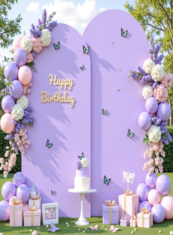 Suppromo Pink Purple Arch Cover 2 Set-7.2 and 6ft Arch Backdrop Cover Spandex Fitted Baby Shower Arch Stand Covers for Girls Birthday Party Wedding Bridal Shower Banquet Photo Arch Covers Stretchy Backdrop - Image 3