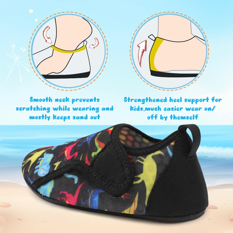 Besroad Toddler Boys Girls Water Shoes Breathable Qucik Dry Sport Beach Aqua Socks Lightweight Barefoot Flexible Dinosaur 8-8.5Toddler - Image 4