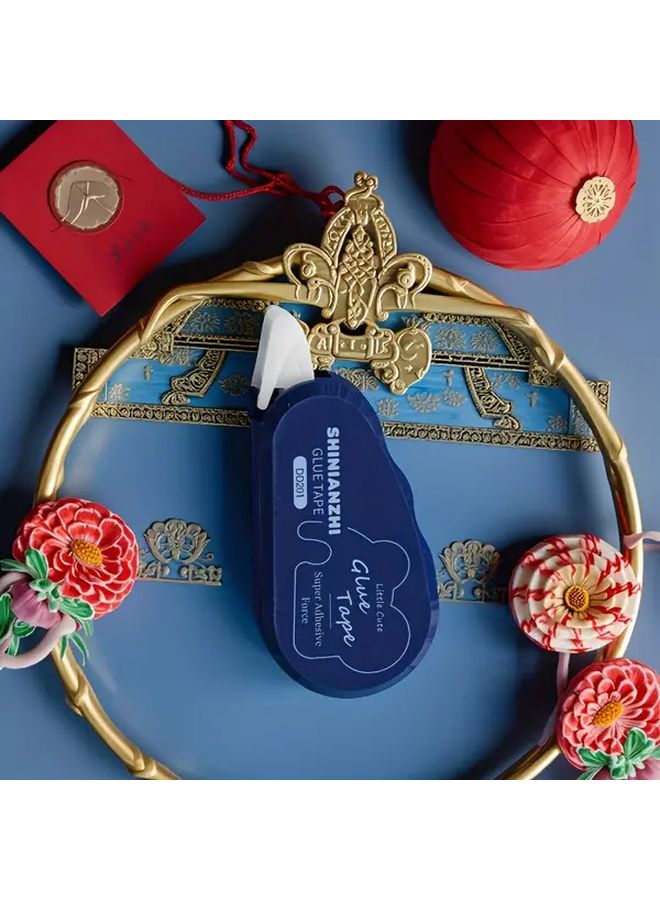 Double Sided Adhesive Dot Tape Solid Blue For DIY Scrapbook Collage Album Roller - Image 1