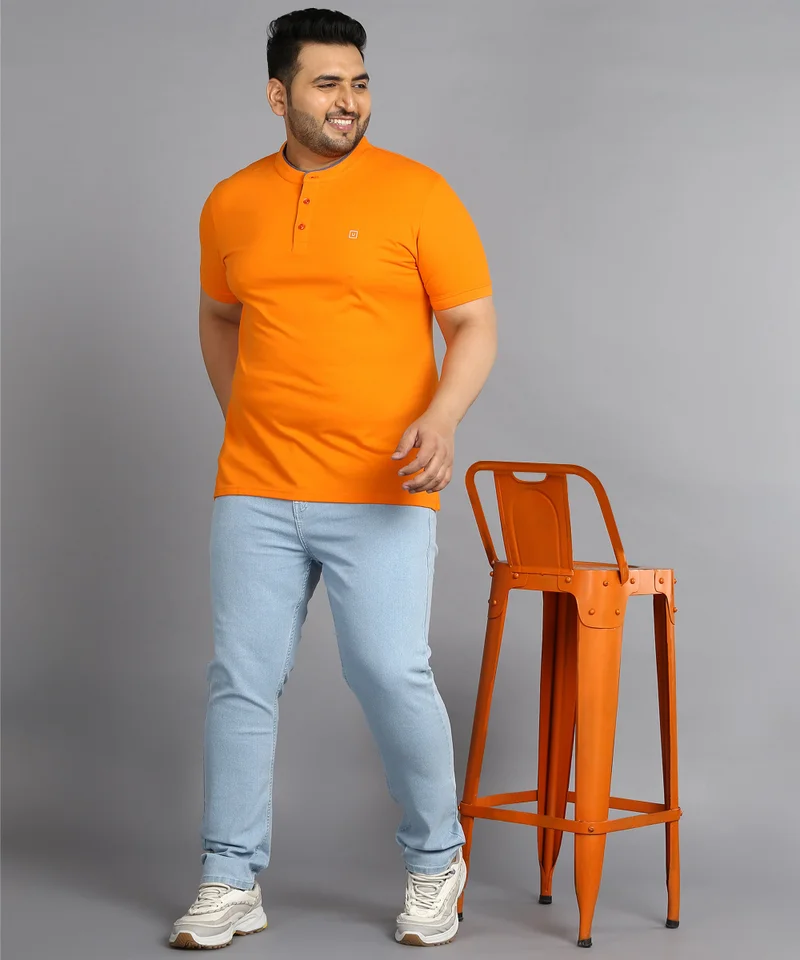 Urbano Fashion  Urbano Plus Men's Ice Blue Regular Fit Washed Jeans Stretchable  | Best Price UAE