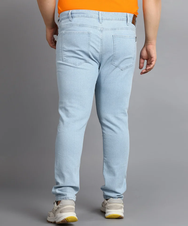 Urbano Fashion  Urbano Plus Men's Ice Blue Regular Fit Washed Jeans Stretchable  | Best Price UAE